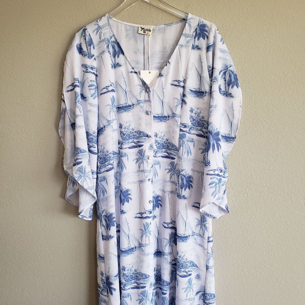 SMYM Layne Kimono Sail Away Swim Cover Up S/M - Picture 3 of 6